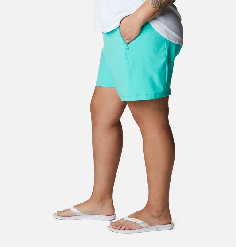 Women's Columbia PFG Tidal II Shorts Turquoise | Plus Size CA-YA5L8